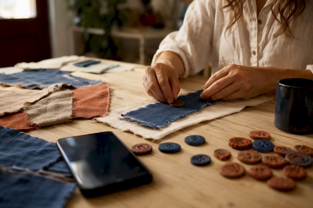 Hands crafting prototype call-to-action button
