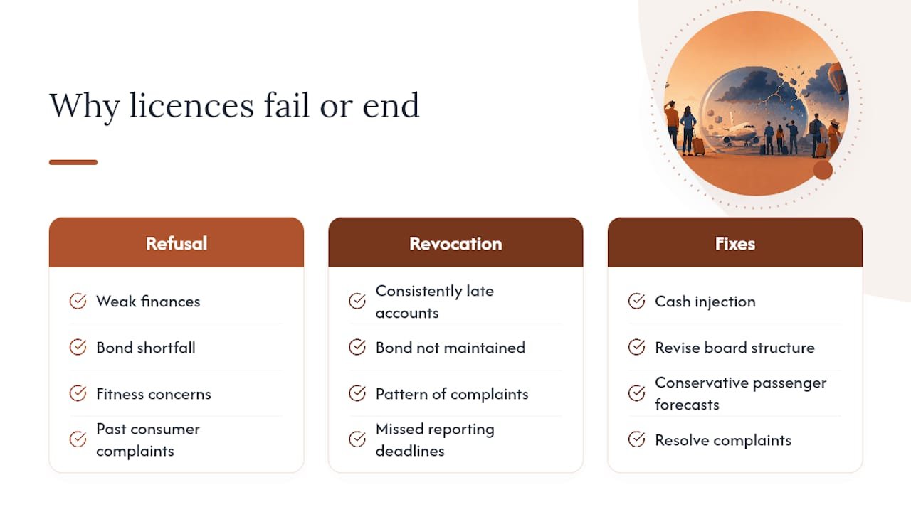 Why ATOL licences get refused or revoked — overview diagram