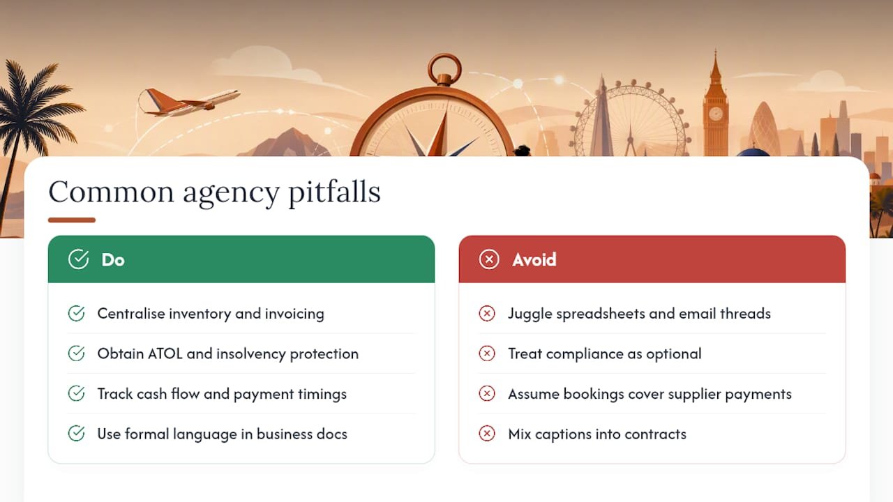Common pitfalls in running an influencer travel agency — overview diagram