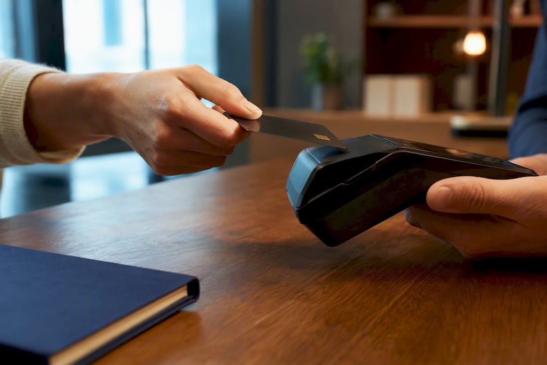 Card payment processed in travel office