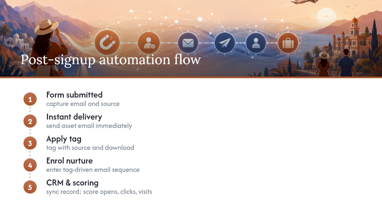 Lead magnet automation workflow diagram