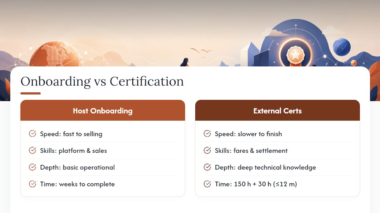 Comparison of onboarding and certification pathways